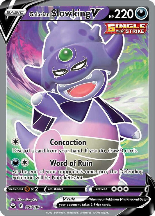 Pokemon Galarian Slowking V 178/198 Chilling Reign