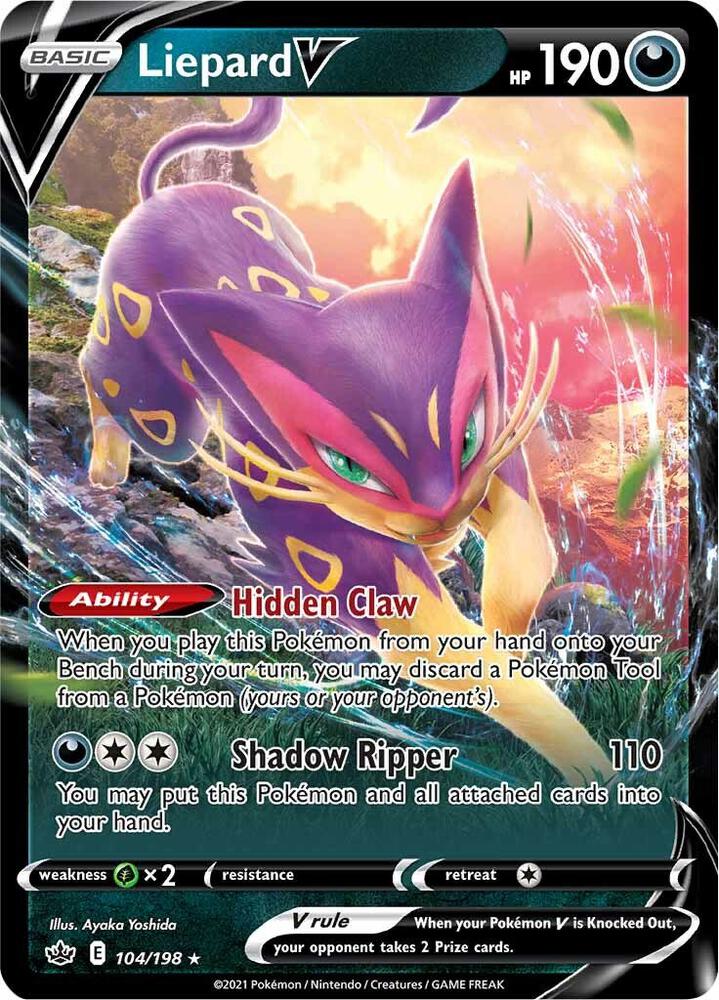 Pokemon Liepard V 104/198 Chilling Reign