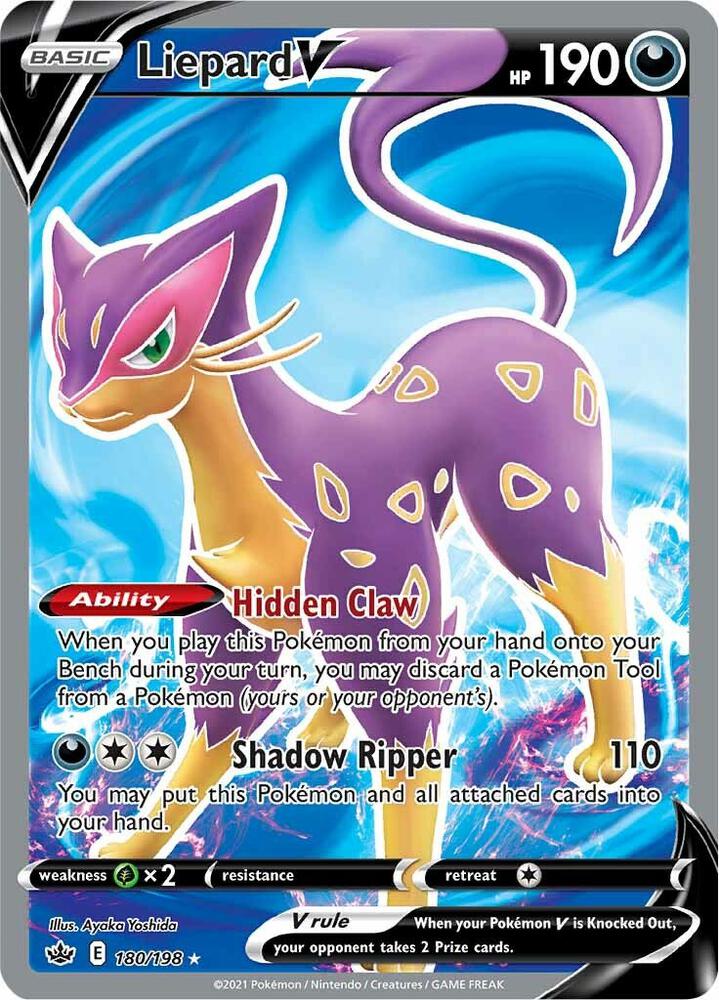 Pokemon Liepard V 180/198 Chilling Reign