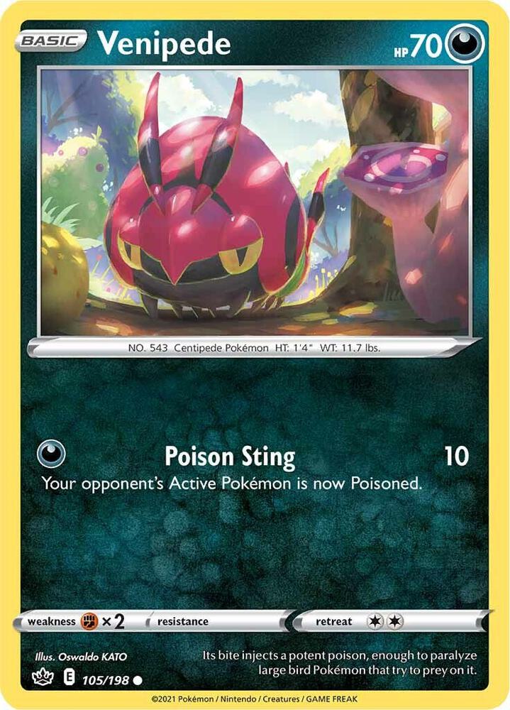 Pokemon Venipede 105/198 Chilling Reign