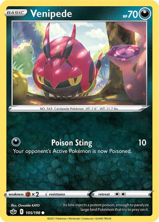 Pokemon Venipede 105/198 Chilling Reign