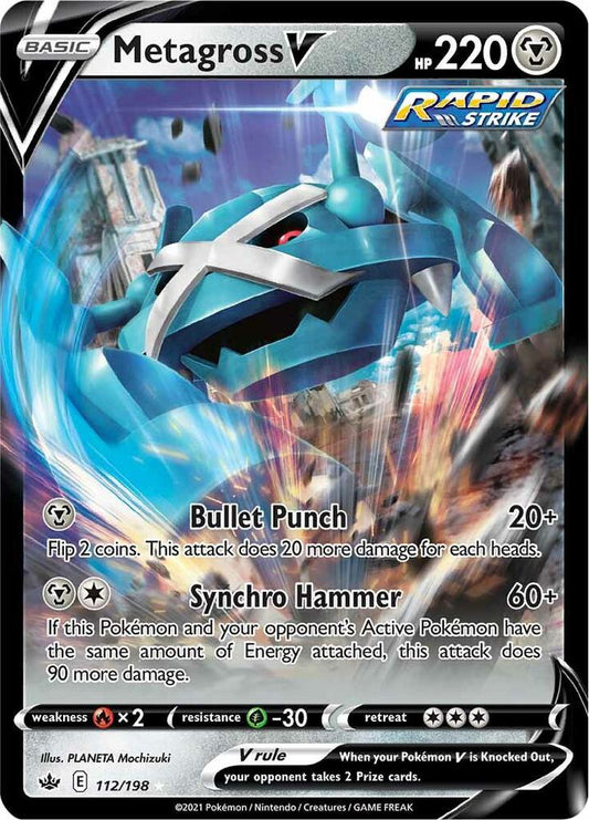 Pokemon Metagross V 112/198 Chilling Reign