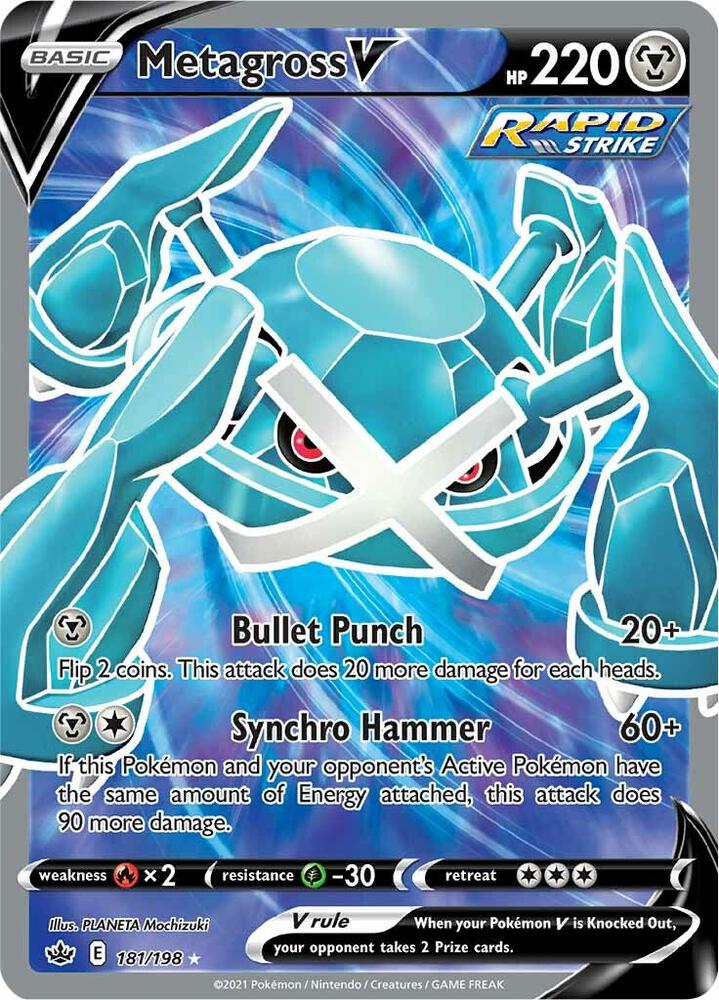 Pokemon Metagross V 181/198 Chilling Reign