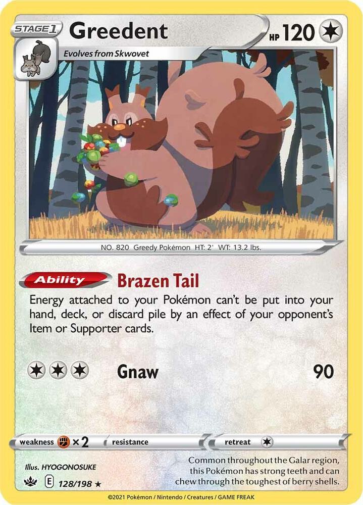 Pokemon Greedent 128/198 Chilling Reign
