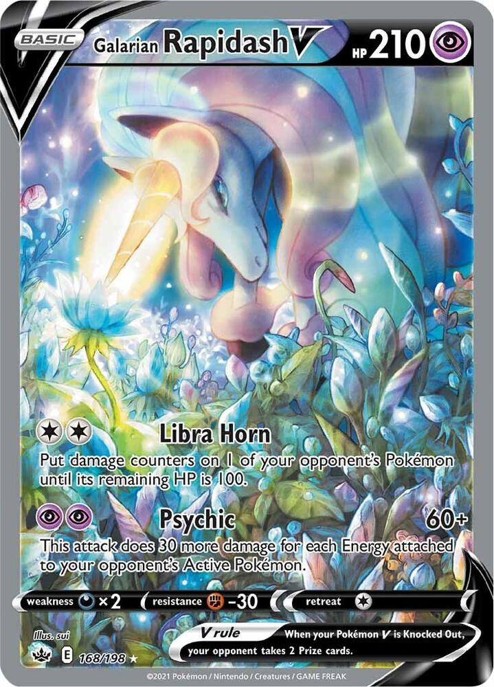 Pokemon Galarian Rapidash V 168/198 Chilling Reign