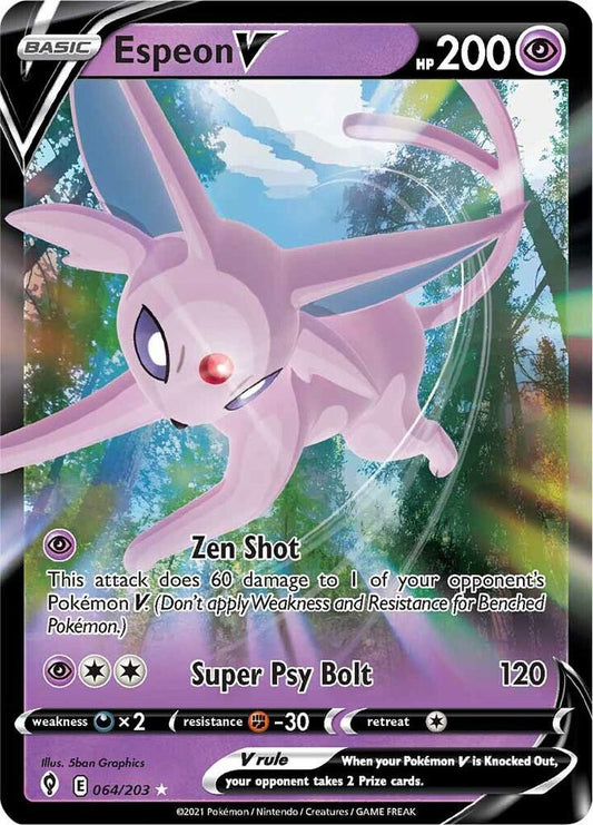 Pokemon Espeon V 64/203 Evolving Skies
