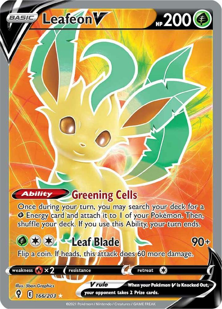 Pokemon Leafeon V 166/203 Evolving Skies