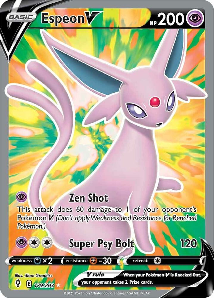 Pokemon Espeon V 179/203 Evolving Skies