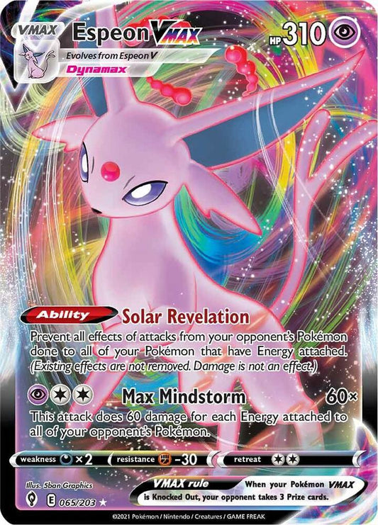 Pokemon Espeon VMAX 65/203 Evolving Skies