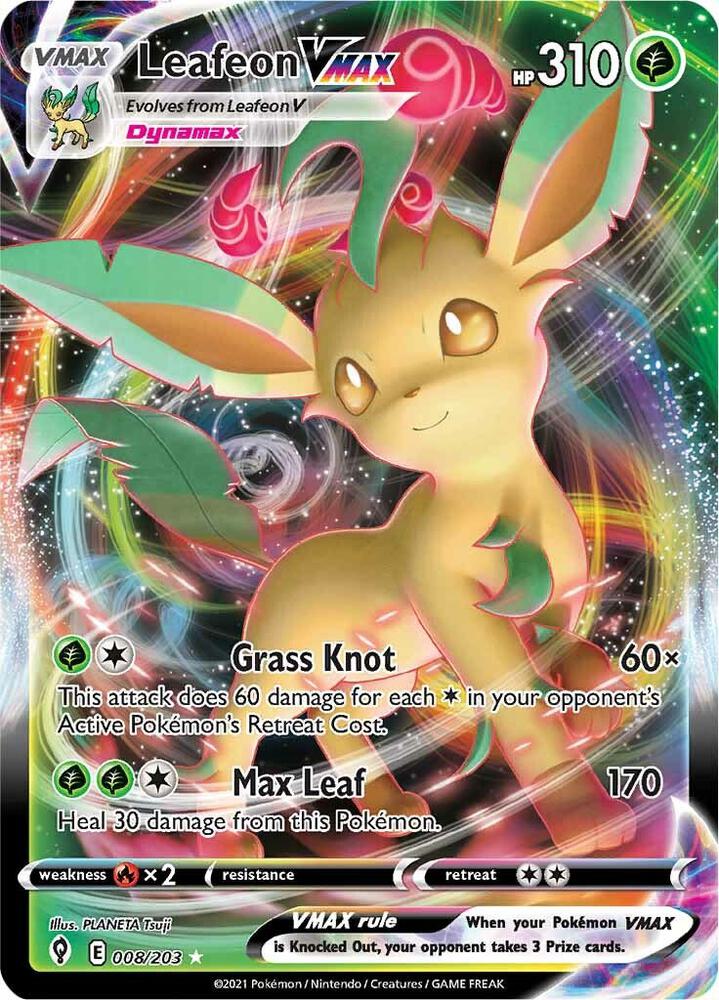 Pokemon Leafeon VMAX 8/203 Evolving Skies