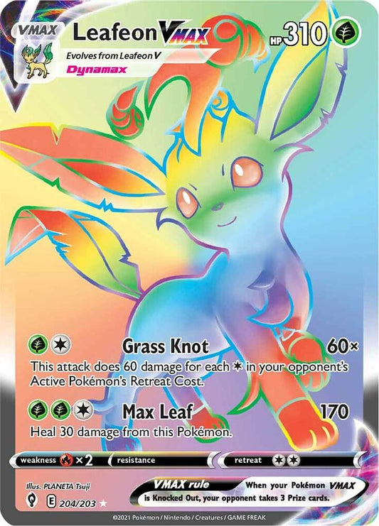 Pokemon Leafeon VMAX 204/203 Evolving Skies