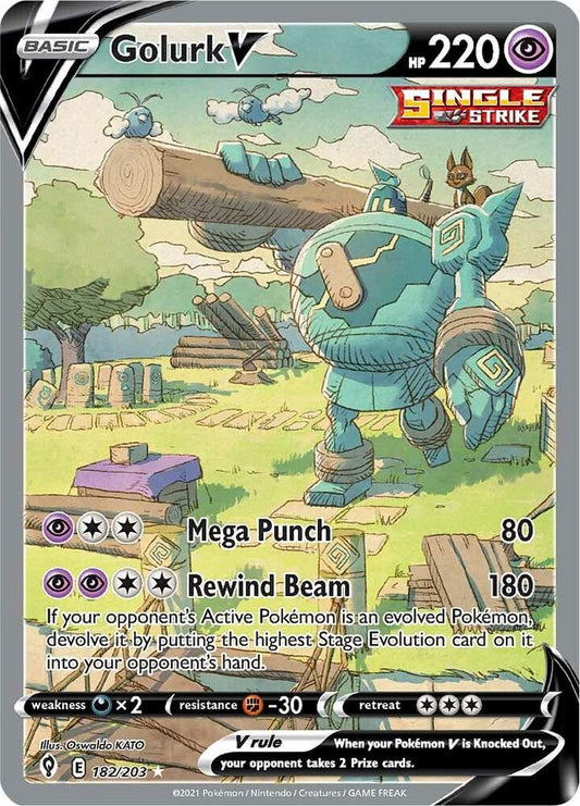 Pokemon Golurk V 182/203 Evolving Skies