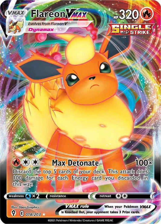 Pokemon Flareon VMAX 18/203 Evolving Skies