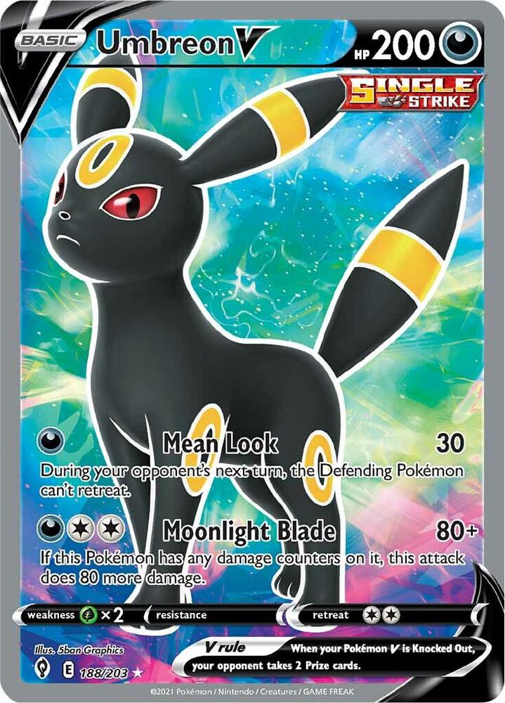 Pokemon Umbreon V 188/203 Evolving Skies