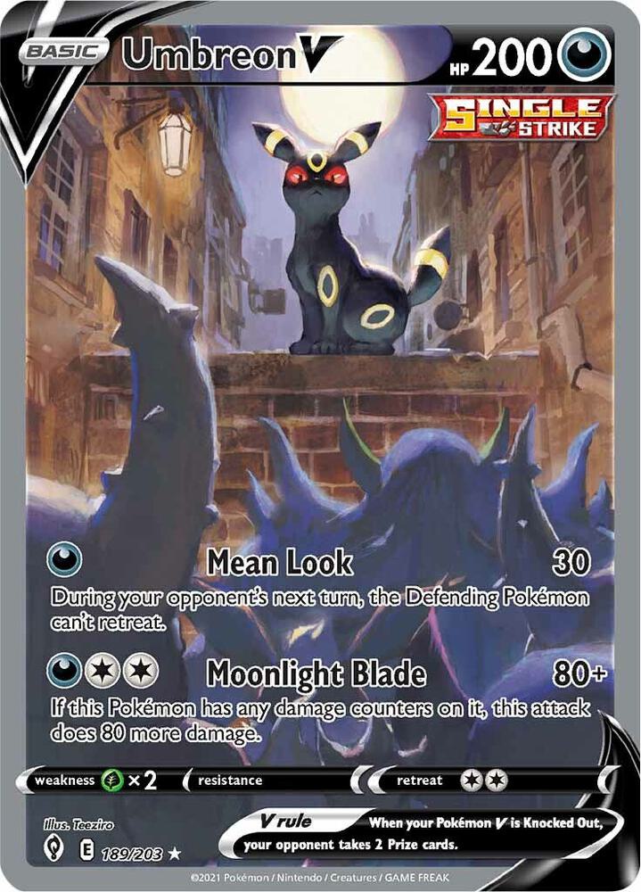 Pokemon Umbreon V 189/203 Evolving Skies