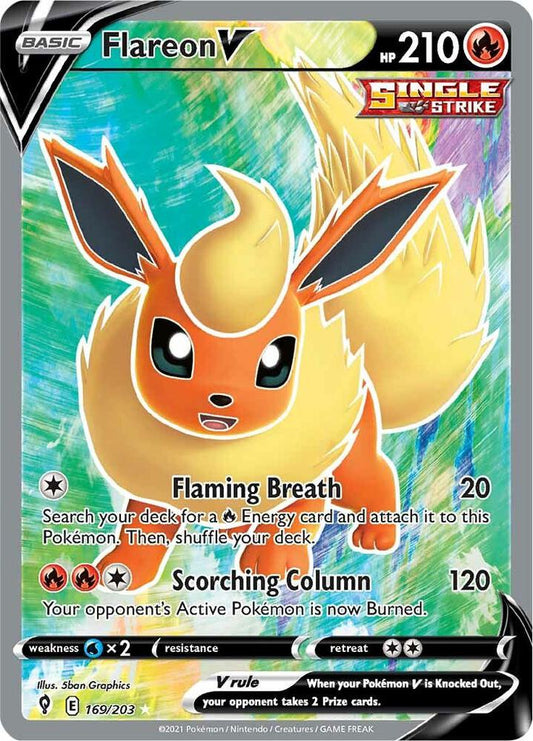 Pokemon Flareon V 169/203 Evolving Skies