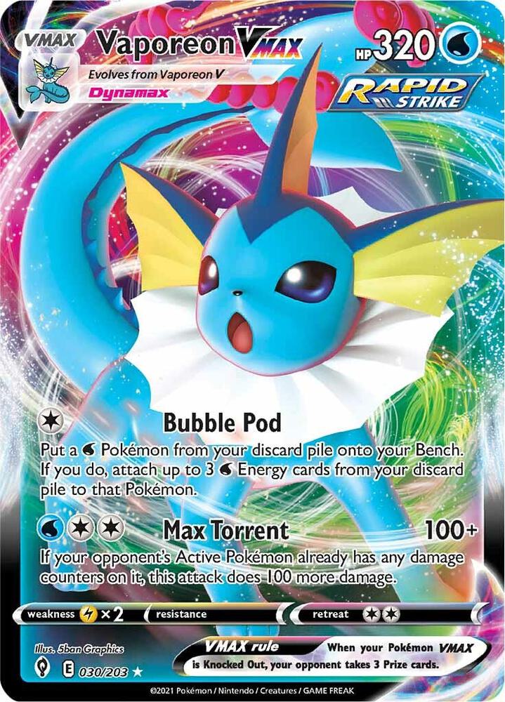Pokemon Vaporeon VMAX 30/203 Evolving Skies