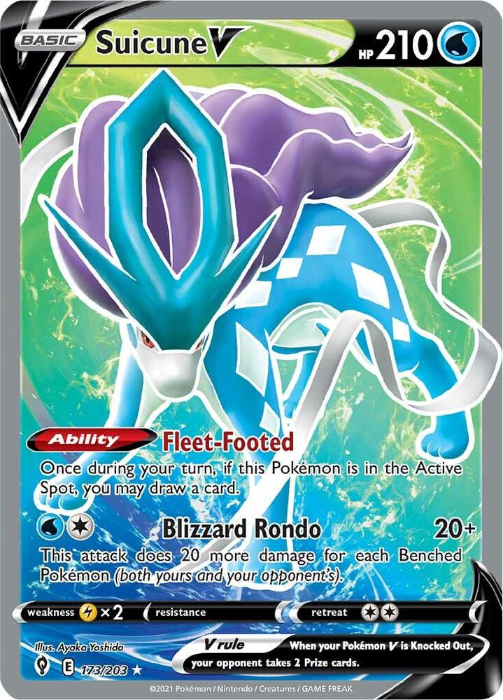 Pokemon Suicune V 173/203 Evolving Skies