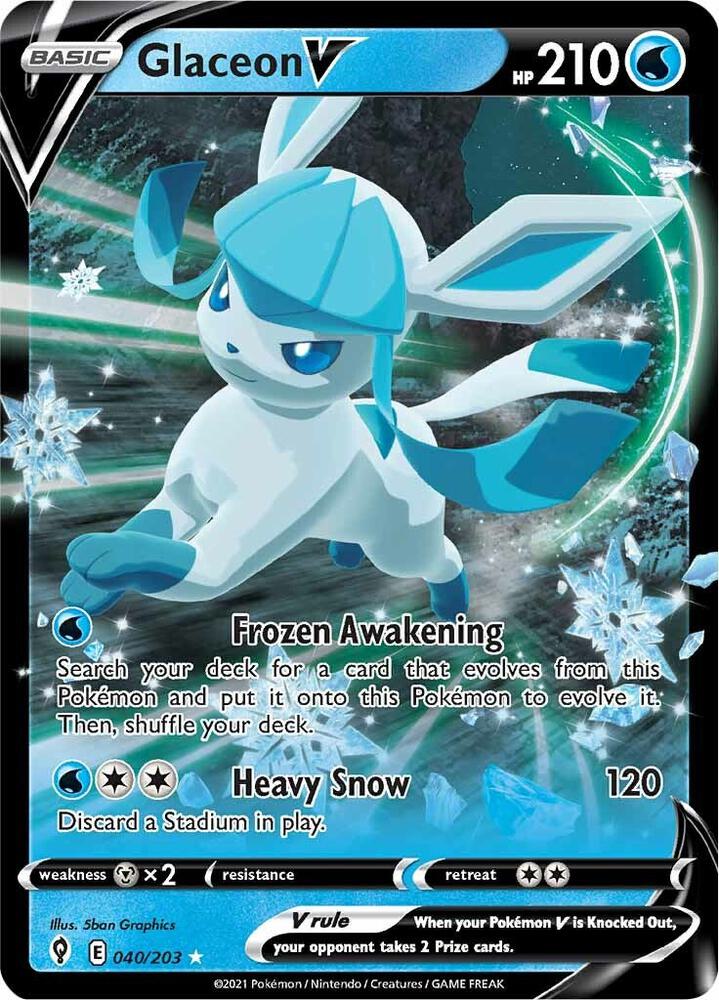 Pokemon Glaceon V 40/203 Evolving Skies