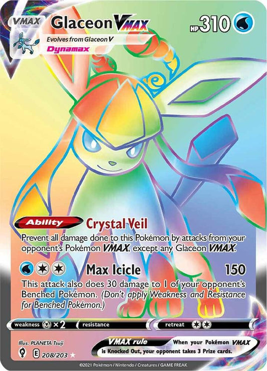 Pokemon Glaceon VMAX 208/203 Evolving Skies