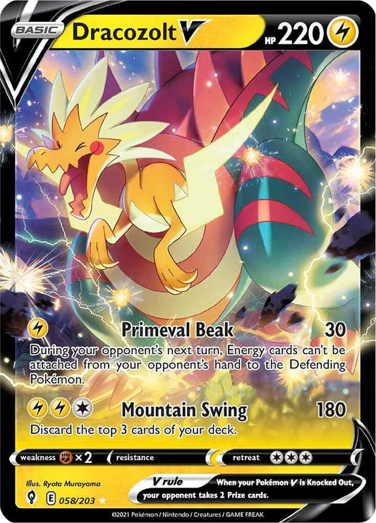 Pokemon Dracozolt V 58/203 Evolving Skies