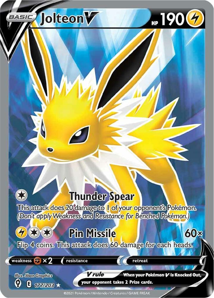 Pokemon Jolteon V 177/203 Evolving Skies