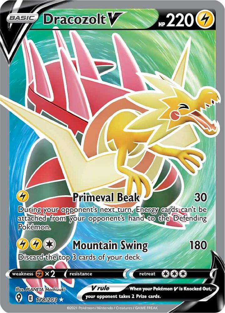 Pokemon Dracozolt V 178/203 Evolving Skies