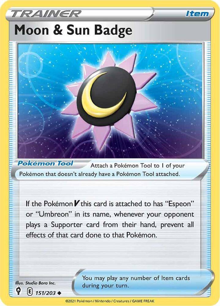Pokemon Moon & Sun Badge 151/203 Evolving Skies