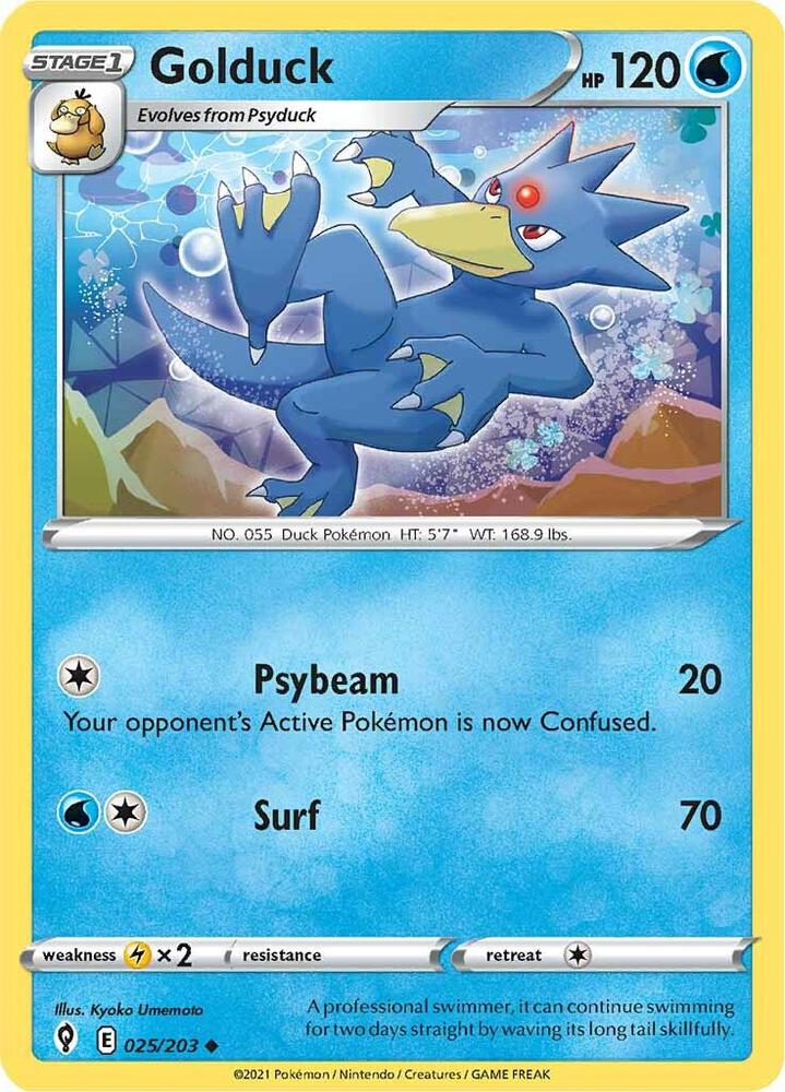 Pokemon Golduck 25/203 Evolving Skies