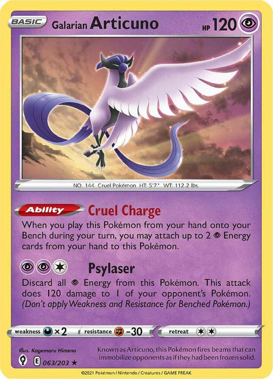 Pokemon Galarian Articuno 63/203 Evolving Skies