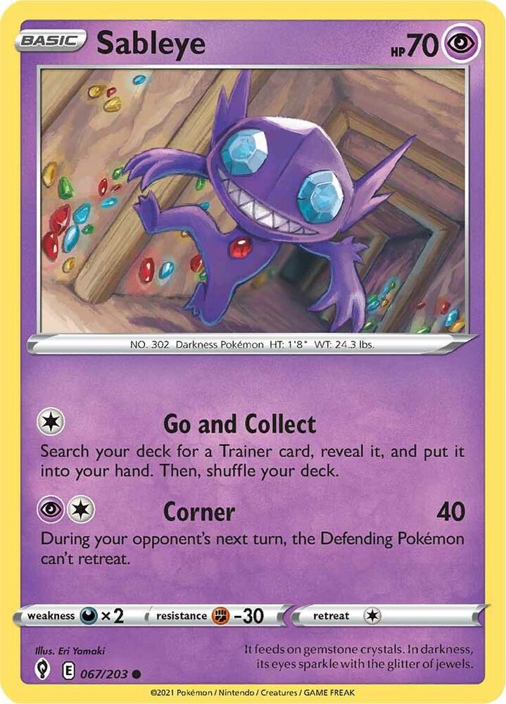Pokemon Sableye 67/203 Evolving Skies