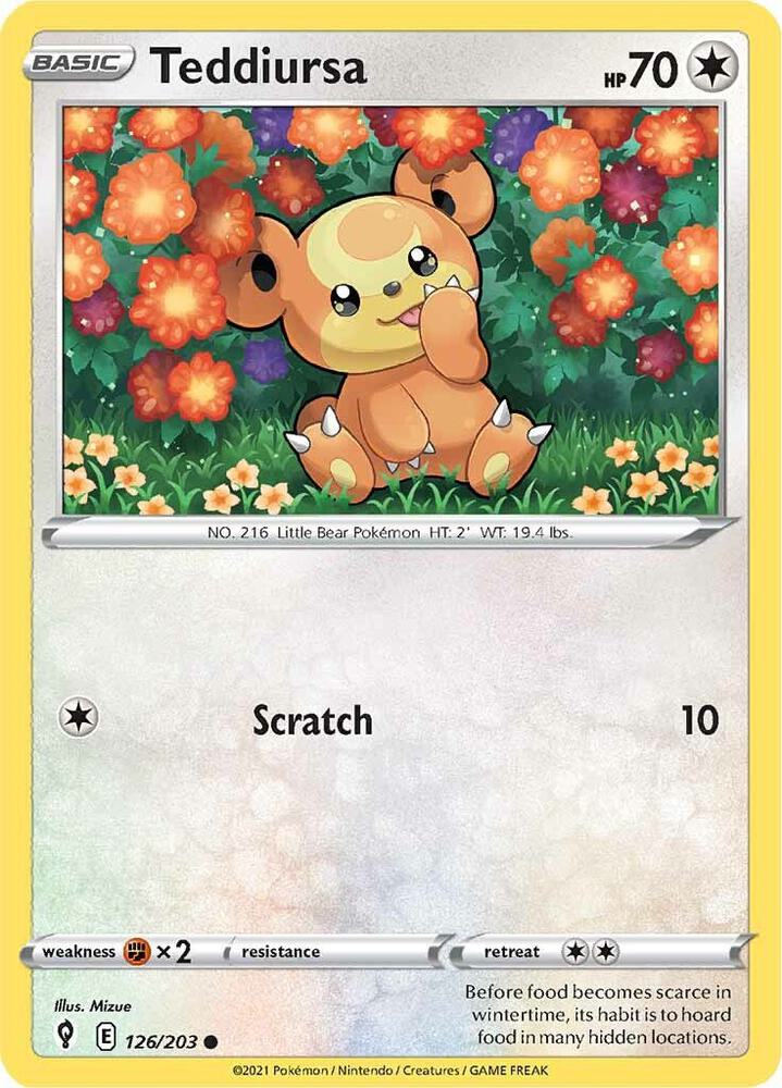 Pokemon Teddiursa 126/203 Evolving Skies