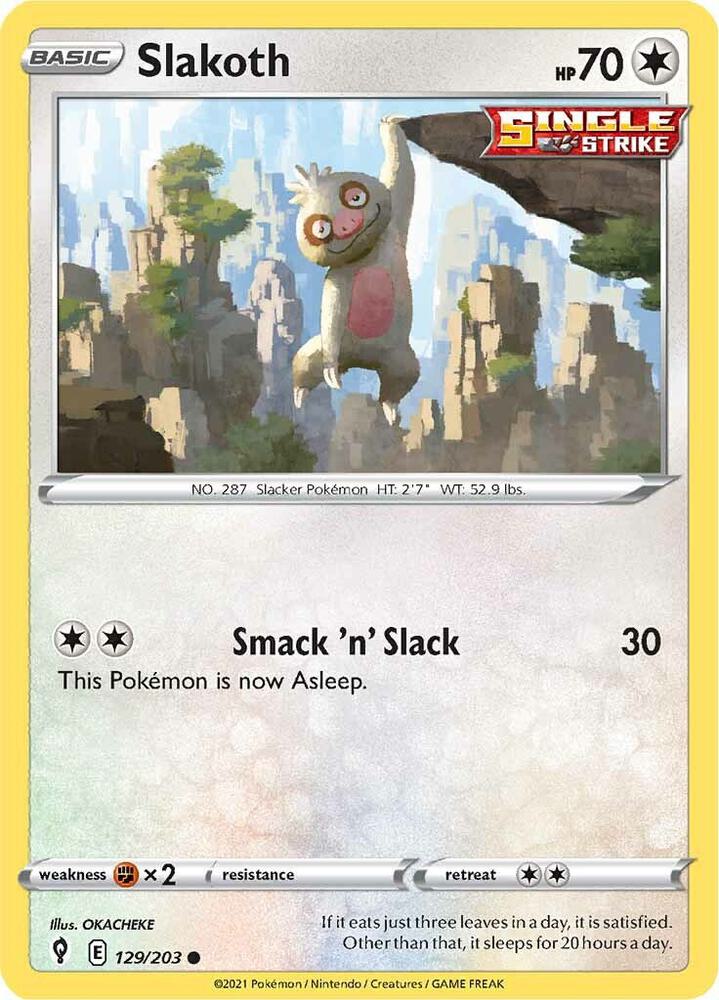 Pokemon Slakoth 129/203 Evolving Skies