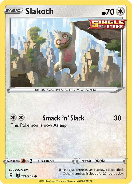 Pokemon Slakoth 129/203 Evolving Skies