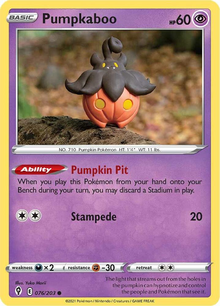 Pokemon Pumpkaboo 76/203 Evolving Skies
