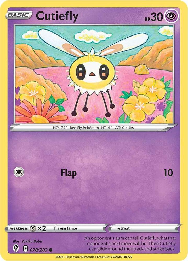 Pokemon Cutiefly 78/203 Evolving Skies