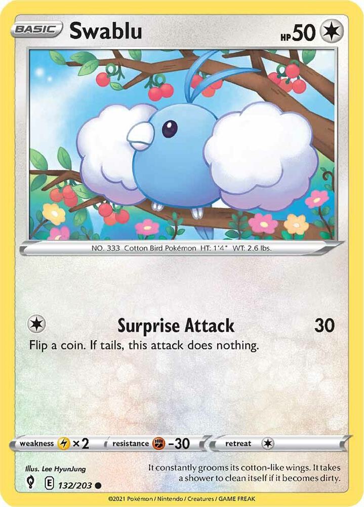 Pokemon Swablu 132/203 Evolving Skies