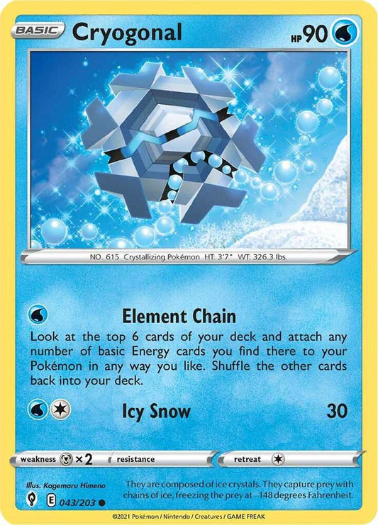Pokemon Cryogonal 43/203 Evolving Skies