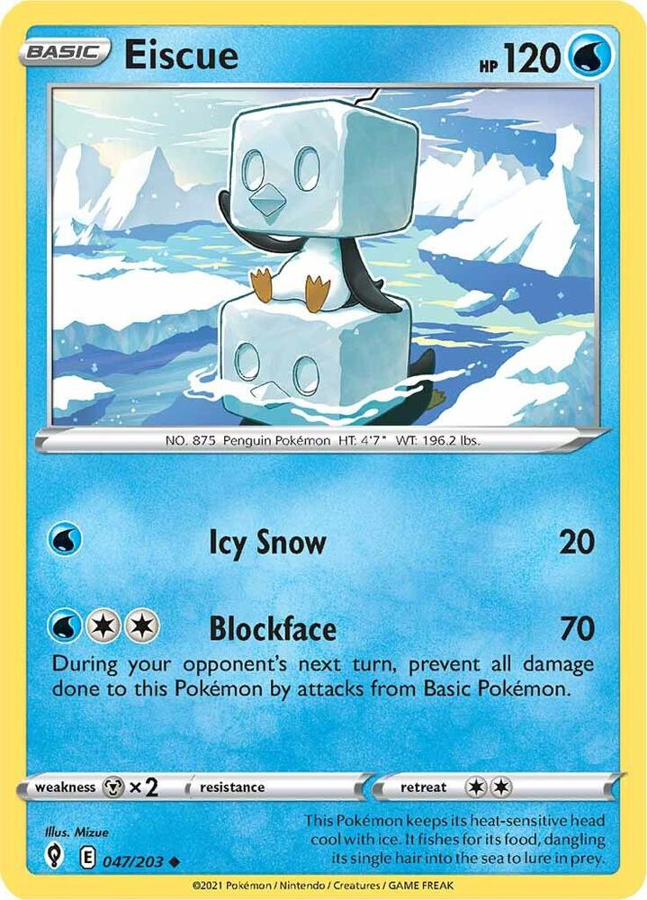 Pokemon Eiscue 47/203 Evolving Skies