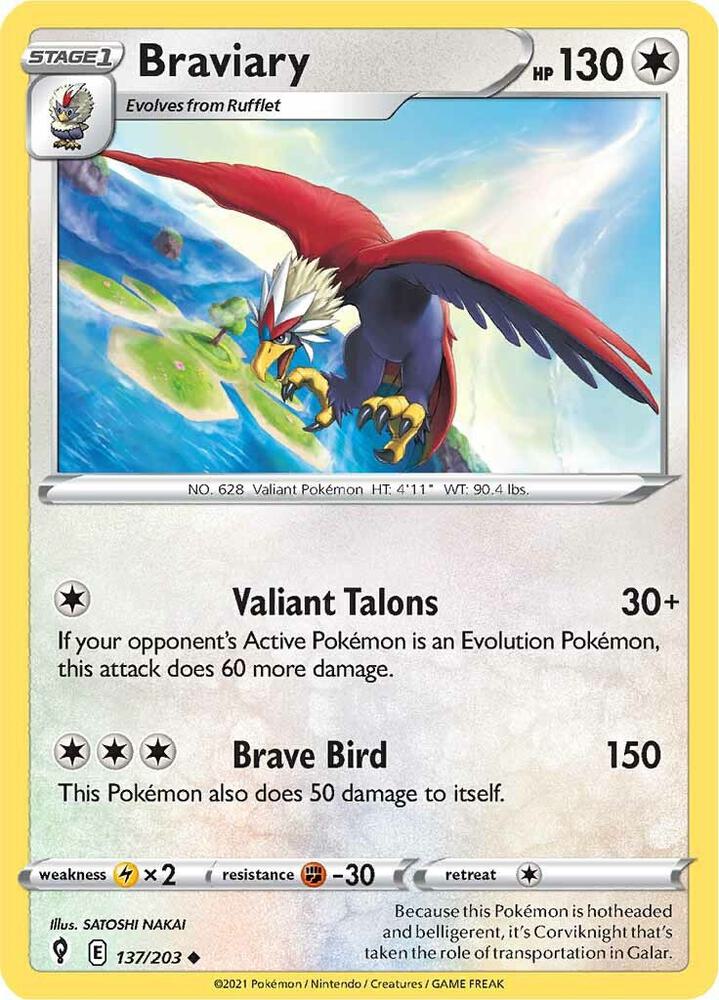 Pokemon Braviary 137/203 Evolving Skies