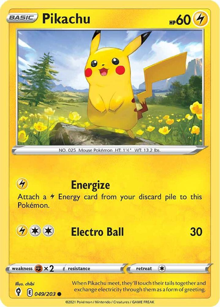 Pokemon Pikachu 49/203 Evolving Skies