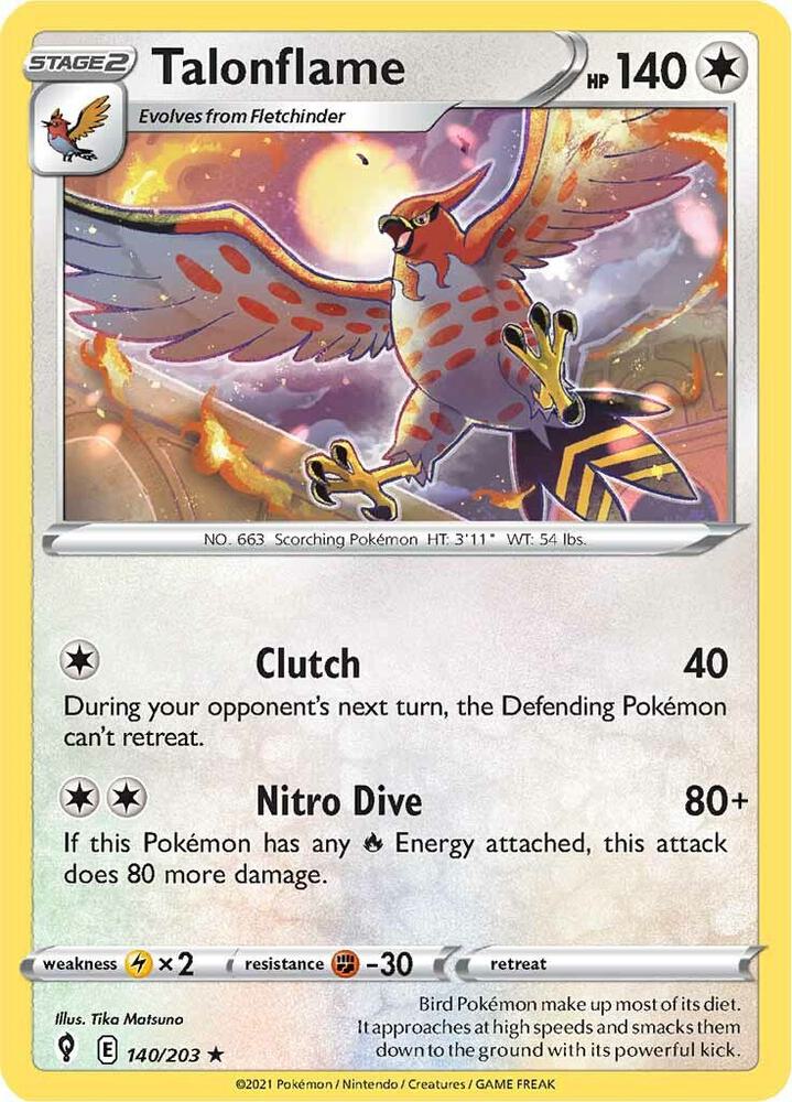 Pokemon Talonflame 140/203 Evolving Skies