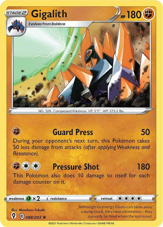 Pokemon Gigalith 88/203 Evolving Skies