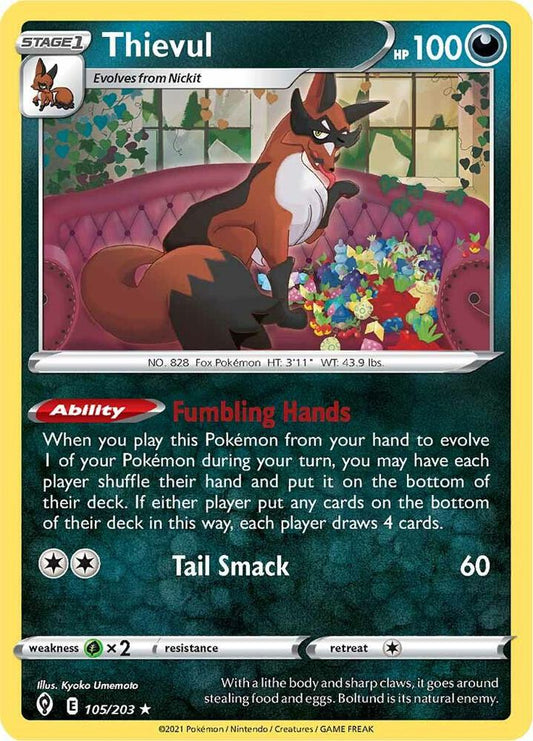 Pokemon Thievul 105/203 Evolving Skies