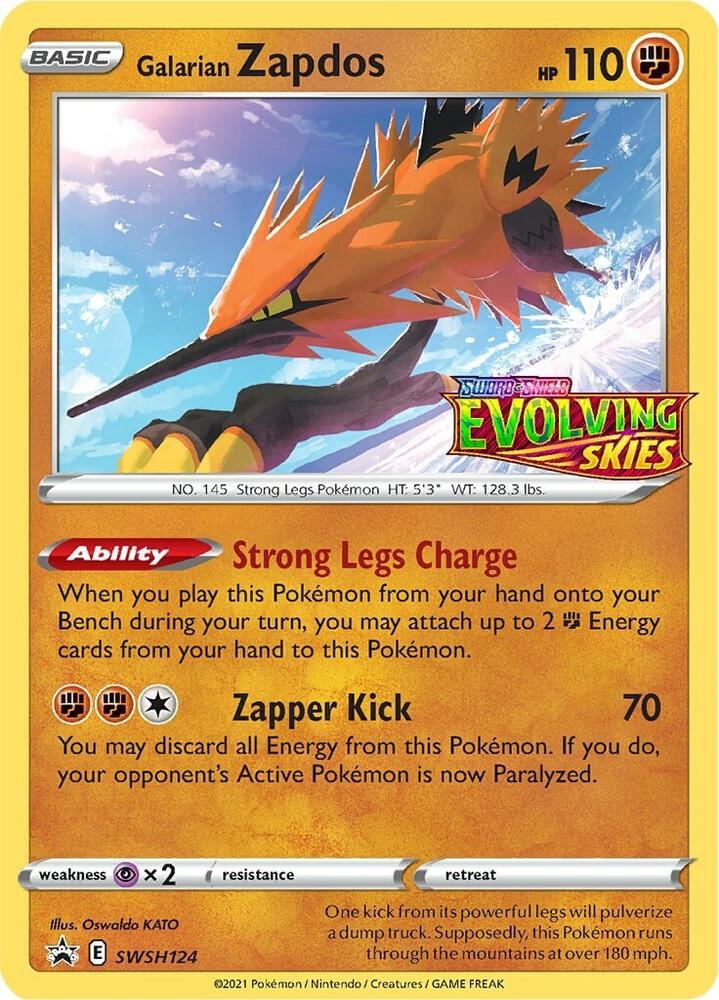Pokemon Galarian Zapdos SWSH124 SWSH Black Star Promos
