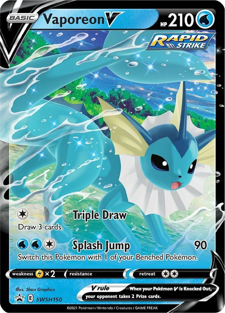 Pokemon Vaporeon V SWSH150 SWSH Black Star Promos
