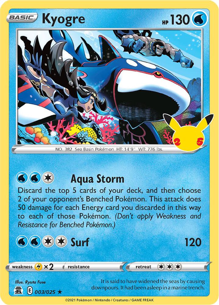 Pokemon Kyogre 3/25 Celebrations