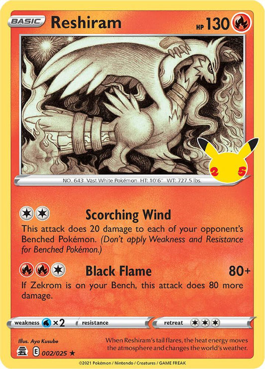 Pokemon Reshiram 2/25 Celebrations