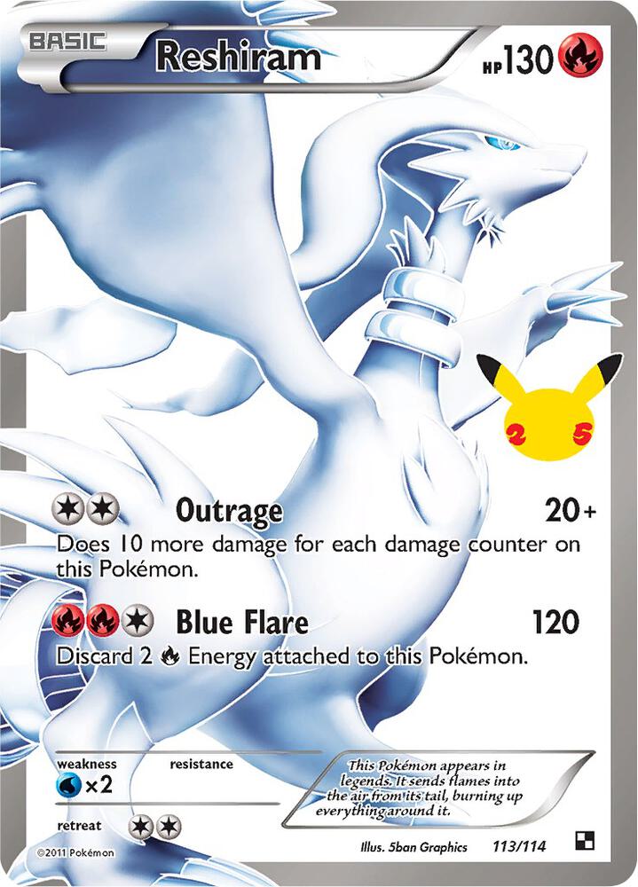 Pokemon Reshiram 113/114 Celebrations