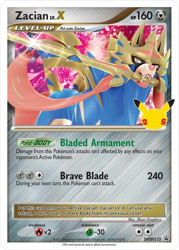 Pokemon Zacian LV.X SWSH135 SWSH Black Star Promos